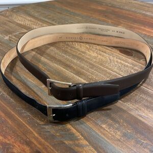 (2) Robert Talbott Genuine Leather Belts Made in Italy Size 44